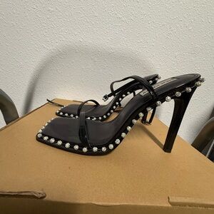 Steve Madden Black Heels with Rhinestone Trim